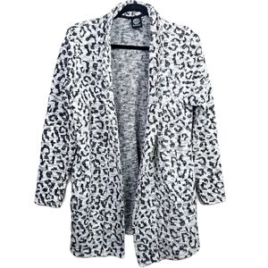 Bobeau Lepord Animal Black&White Print Cardigan